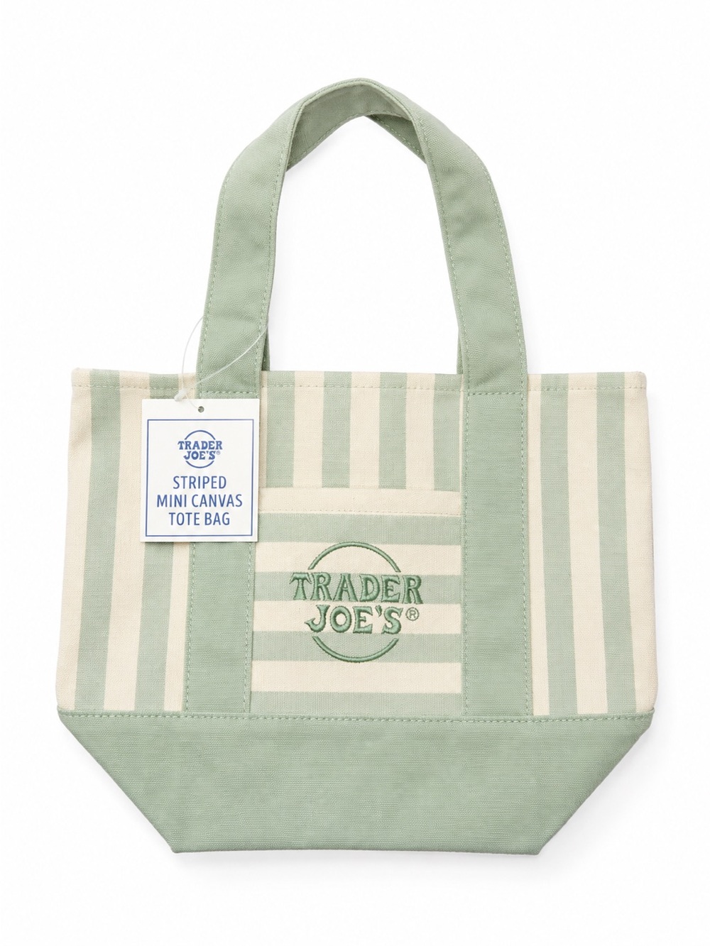 Trader Joe's Mini Tote Bags Set of 4 New Striped 1 of each color Limited Edition - Picture 2 of 5